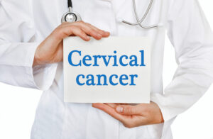 Cervical cancer card held by Medical Doctor